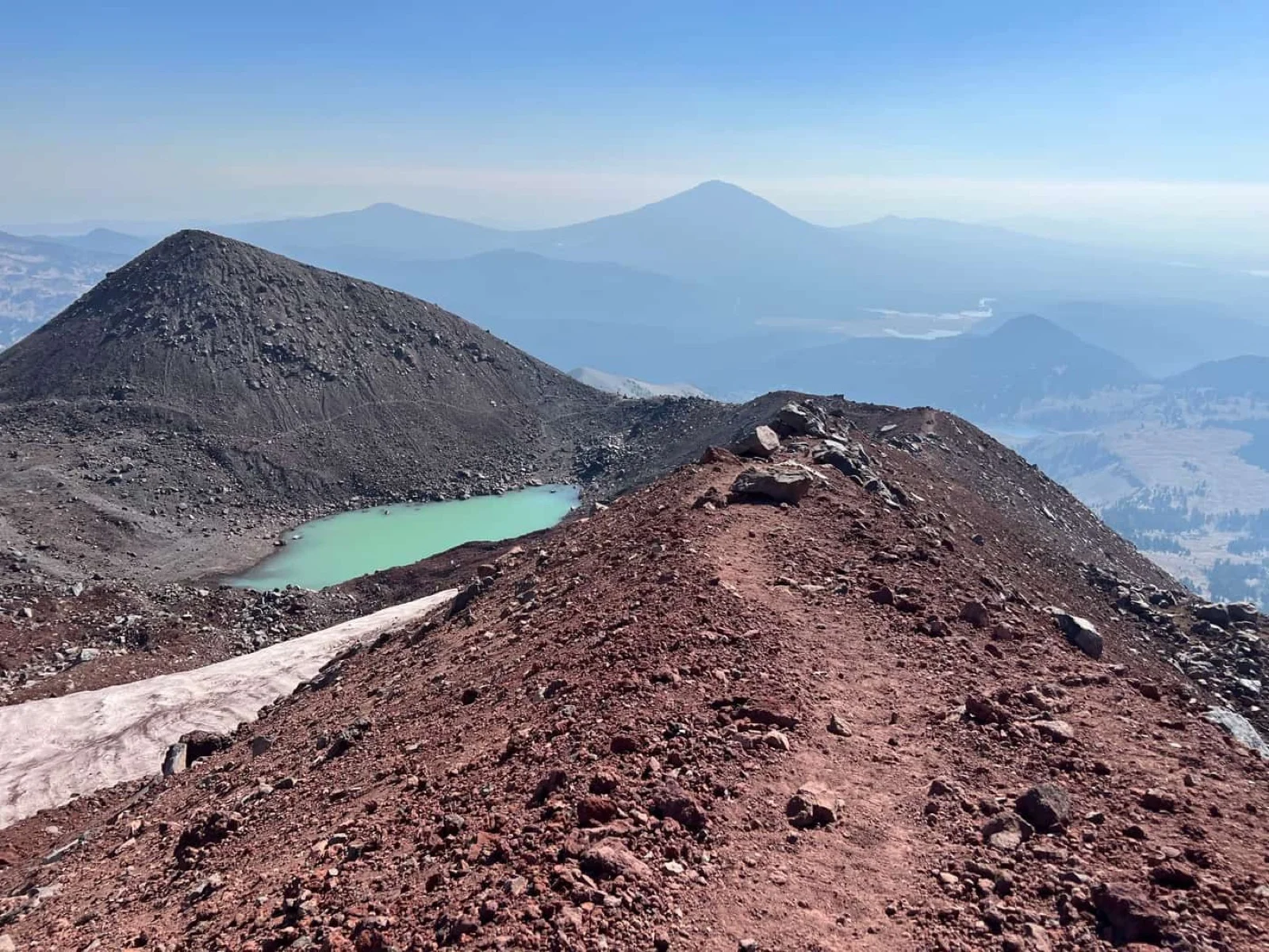 Teardrop Lake in the summit crater of South Sister, the highest lake in Oregon